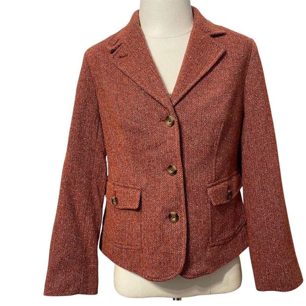L.L. Bean Wool Silk Blend Tweed Blazer